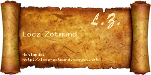 Locz Zotmund névjegykártya
